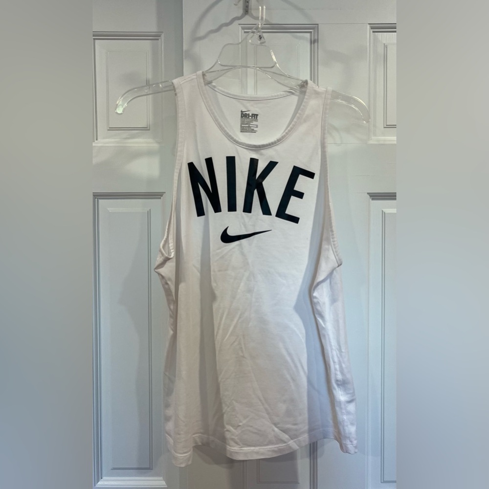 Nike White Tank Top with Black Logo